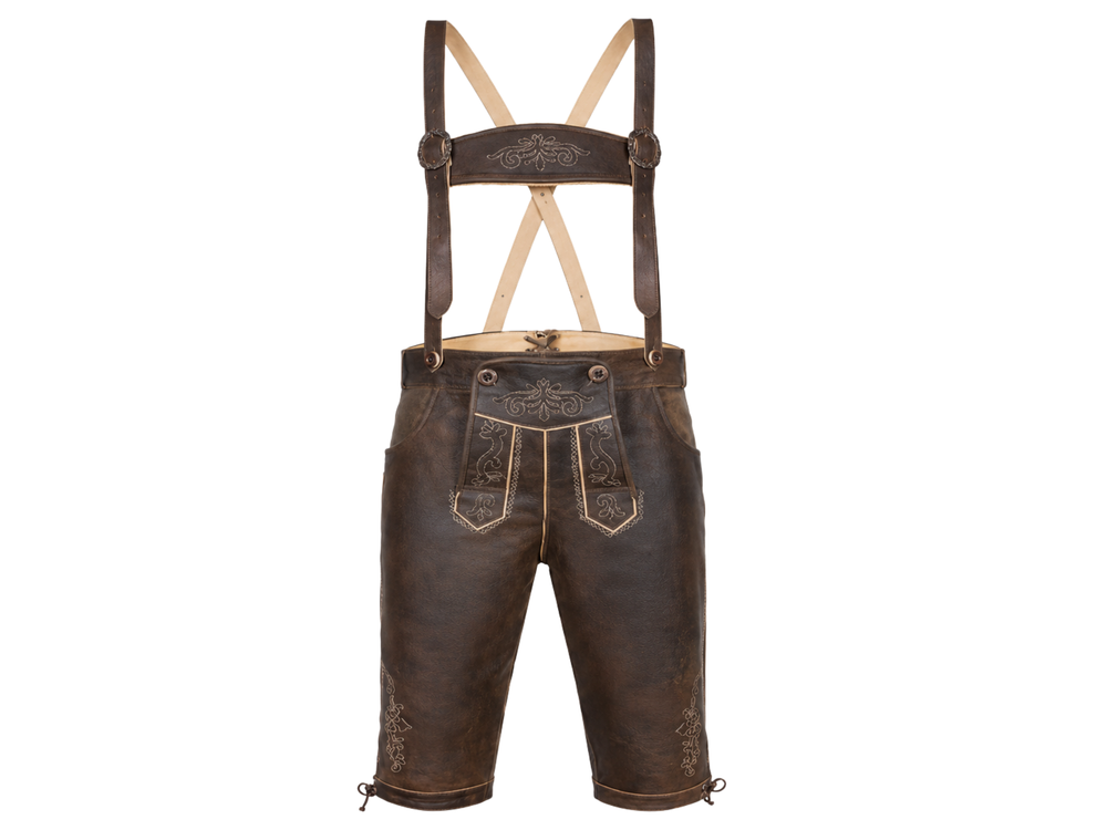 B2B Hunting Leather Hosen Dark Brown Low MOQ front design preview