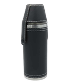Drink Flask Leather Cover for Hunting with Cups – Black | B2B Low MOQ