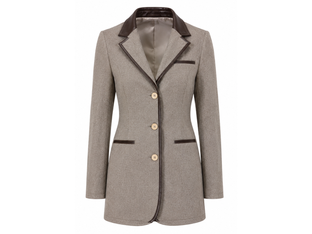 Women’s Longline Jacket Light Beige B2B Hunting Manufacturer front design preview