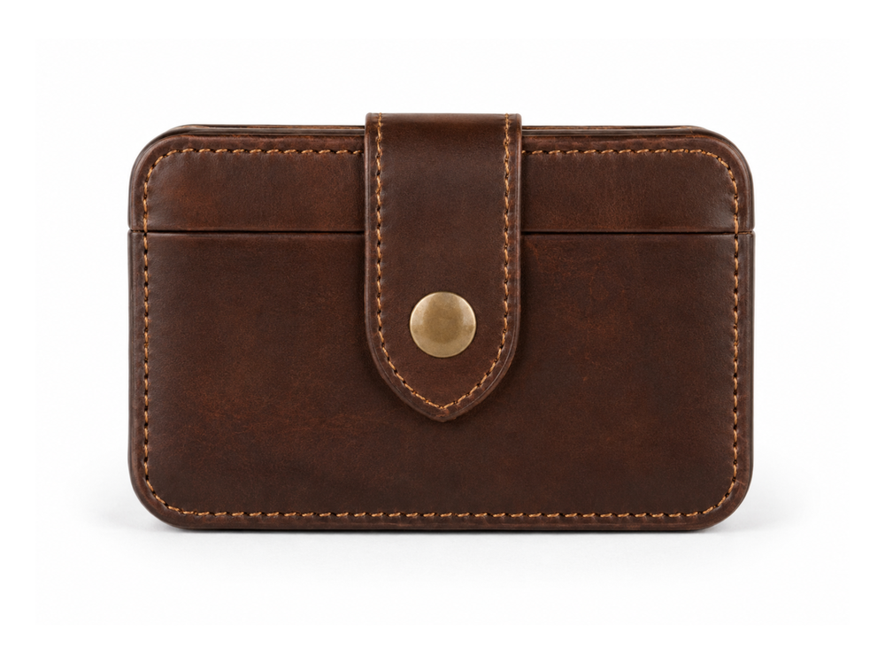Dark Brown Hunting Leather Cartridge Case for B2B Hunting front design preview