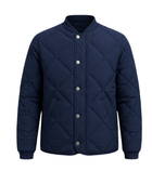 Quilted Snap-Button Duck Down Puffer Jacket – Navy Blue | B2B Low MOQ