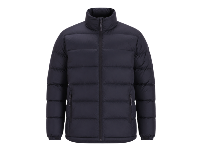 Horizontal-Quilted Duck Down Puffer Jacket – Dark Charcoal | B2B Low MOQ