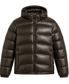 Hooded Water-Repellent Duck Down Puffer Jacket – Dark Olive Brown | B2B Low MOQ