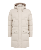 Long Hooded Duck Down Puffer Coat – Ivory | B2B Low MOQ
