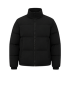 Wide-Baffle Stand-Collar Duck Down Puffer Jacket – Black | B2B Low MOQ