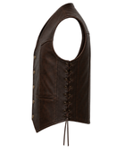 B2B Men’s Dark Brown Leather Hunting Vest Low MOQ Hunting