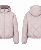 Women’s Short Hooded Duck Down Puffer Jacket – Pale Pink | B2B Low MOQ