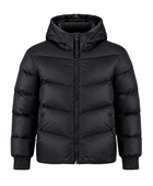 Women’s Chevron-Quilted Hooded Duck Down Puffer Jacket – Black | B2B Low MOQ