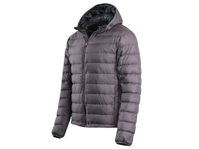 Men’s Hooded Goose Down Puffer Jacket – Grey | B2B Low MOQ