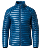 Men’s Narrow-Quilted Stand-Collar Goose Down Jacket – Teal Blue | B2B Low MOQ