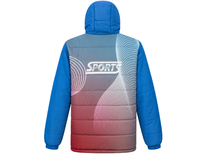 Custom Royal Blue Eider Down Hooded Puffer Jacket B2B Winter Jacket Manufactur