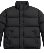 Stand-Collar Wide-Quilted Goose Down Puffer Jacket – Black | B2B Low MOQ