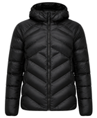Chevron-Front Hooded Goose Down Puffer Jacket – Black | B2B Low MOQ
