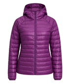 Women’s Hooded Narrow-Quilted Goose Down Jacket – Purple | B2B Low MOQ