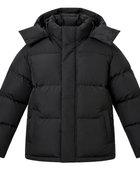 B2B Men’s Hooded Eider Down Puffer Jacket Black Low MOQ Winter Manufacturer