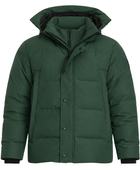 Hooded Snap-Front Goose Down Puffer Jacket – Forest Green | B2B Low MOQ