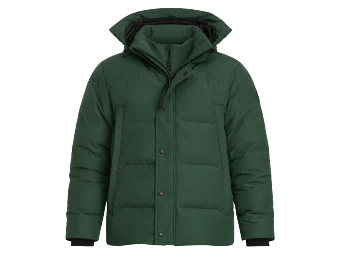 Hooded Snap-Front Goose Down Puffer Jacket – Forest Green | B2B Low MOQ