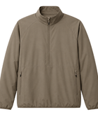 B2B Taupe Half-Zip Eider Down Pullover Jacket Low MOQ Winter Manufacturer