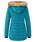 Wholesale Women’s Fur-Trim Hooded Eider Down Hybrid Puffer Jacket B2B Winter Jackets