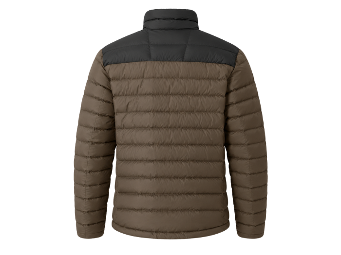 B2B Men’s Brown Black Contrast Eider Down Puffer Jacket Low MOQ Winter Manufacturer