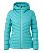 Women’s Hooded Eider Down Puffer Jacket B2B Aqua Blue