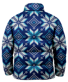 Snowflake Diamond-Print Sublimated Puffer Jacket – Navy, Blue, Aqua and White | B2B Low MOQ