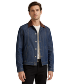 B2B Contrast-Collar Denim Jacket B2B Low MOQ Denim Manufacturer Men’s Dark Blue