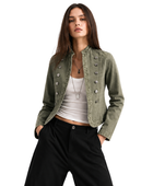 B2B Cropped Denim Jacket Denim Manufacturer Women’s Olive