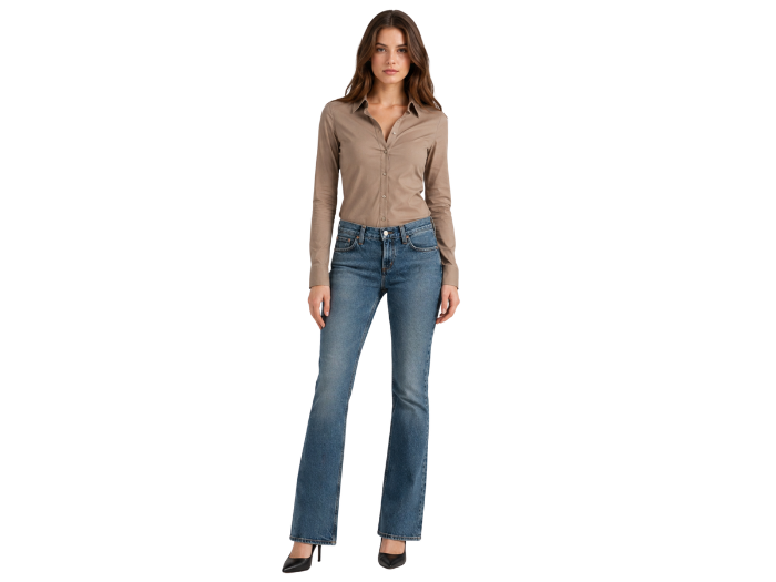 Bootcut Denim Pants Mid Blue Faded Wash | B2B Low MOQ