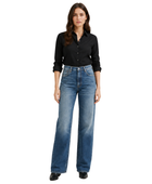 Straight Leg Denim Pants Mid Blue Distressed Wash | B2B Low MOQ