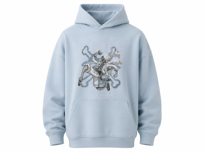 Personalize Screen Printed Pullover Hoodie Light Blue B2B Hoodie Manufacturer