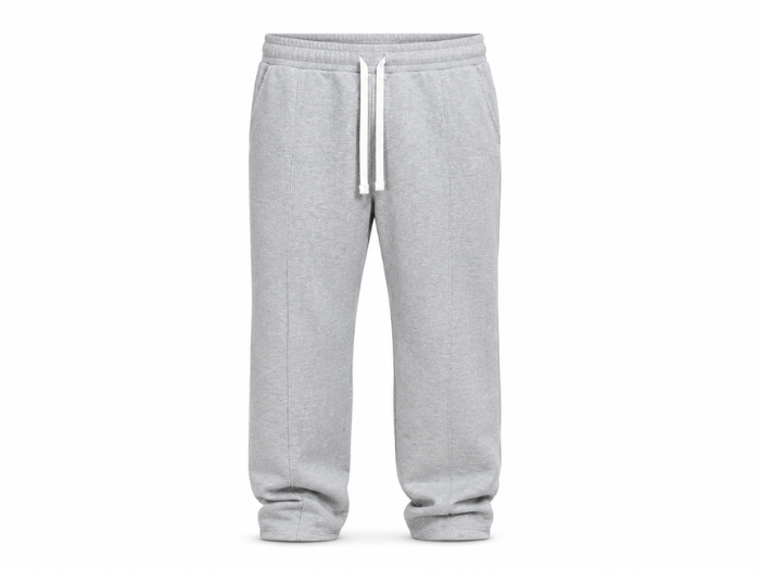 Cuffed Jogger Sweatpants Light Grey Tall Regular Fit Exposed Seam Design | B2B Low MOQ