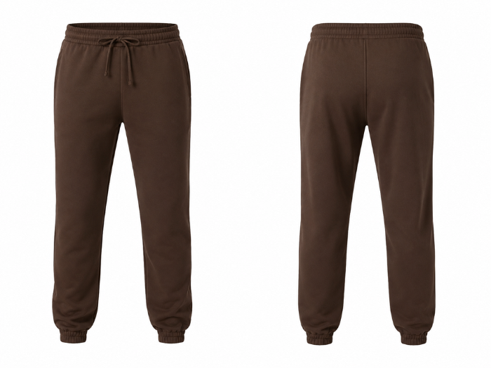 Cuffed Fleece Jogger Sweatpants Chocolate Brown | B2B Low MOQ