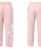 Balloon Fit Screen Printed Washed Sweatpants Light Pink Dragon Graphic | B2B Low MOQ