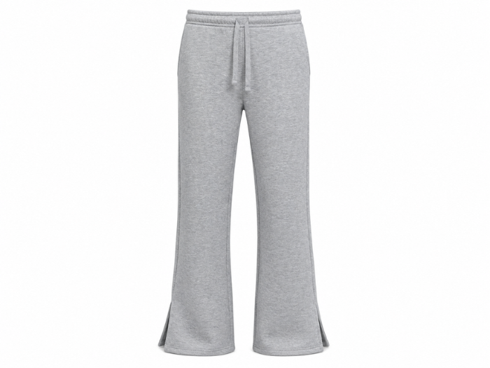 Baggy Flared Sweatpants Light Grey Split Hem Design | B2B Low MOQ