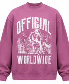 Oversized Boxy Sweatshirt Washed Burgundy Western Print | B2B Low MOQ