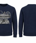 Crewneck Sweatshirt Navy Blue DTF Graphic Print | B2B Low MOQ