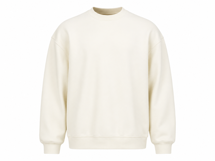 Oversized Sweatshirt Off White Floral Back Screen Print | B2B Low MOQ