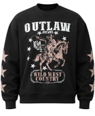 Oversized Boxy Sweatshirt Black Western Screen Print | B2B Low MOQ