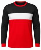 Dry Fit Crewneck Sweatshirt Black Red White Colour Block | B2B Low MOQ