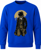 Crewneck Sweatshirt Royal Blue Astronaut Screen Print | B2B Low MOQ