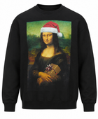 Crewneck Sweatshirt Black Holiday Portrait DTG Print | B2B Low MOQ