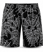 Sweat Shorts Black Web Skull Screen Printing | B2B Low MOQ