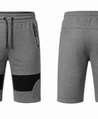 Panel Sweat Shorts Grey Black for Men | B2B Low MOQ