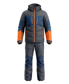 Custom Two-Piece Ski Suit Charcoal Navy Orange Winter Wear Manufacturer