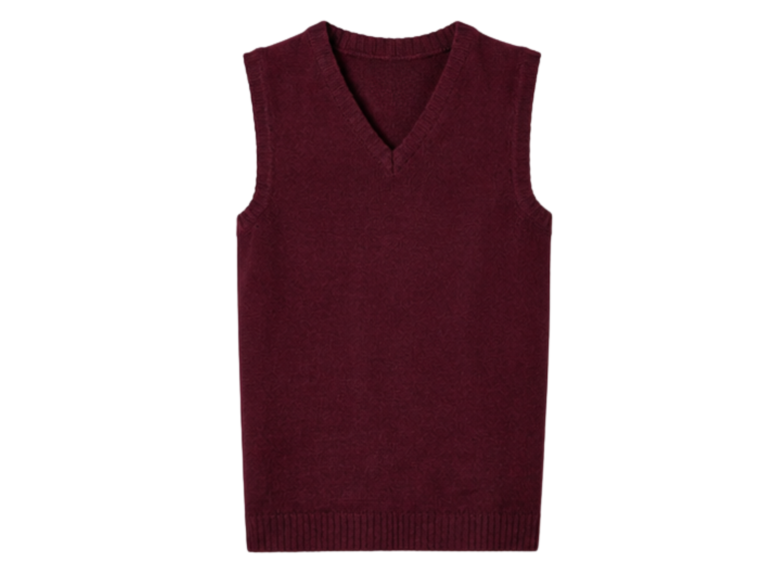 School V-Neck Sweater Vest Burgundy | B2B Low MOQ Wholesale Manufacturer