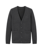 School V-Neck Sweater Cardigan Charcoal Grey | B2B Low MOQ Wholesale Manufacturer