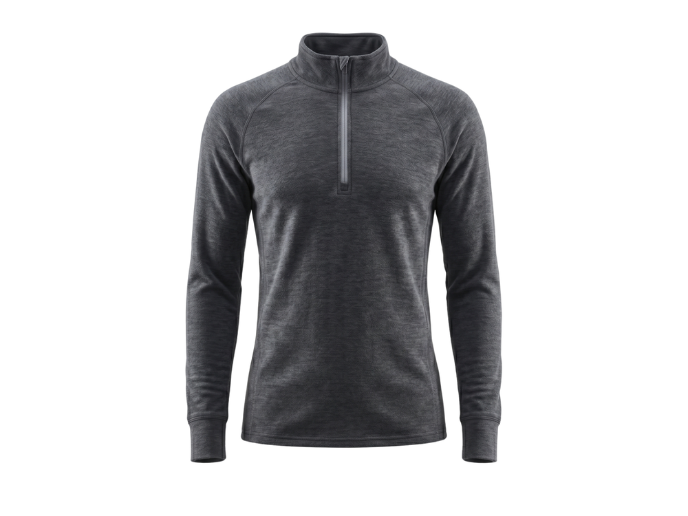Custom Ski Wear Winter Mid Layer Shirt Charcoal Grey B2B front design preview