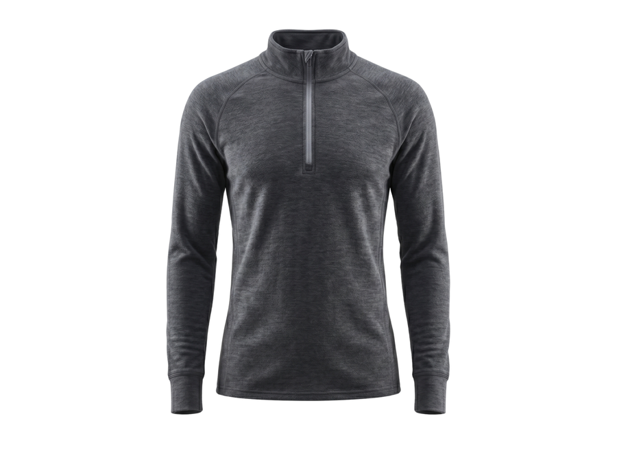 Custom Ski Wear Winter Mid Layer Shirt Charcoal Grey B2B