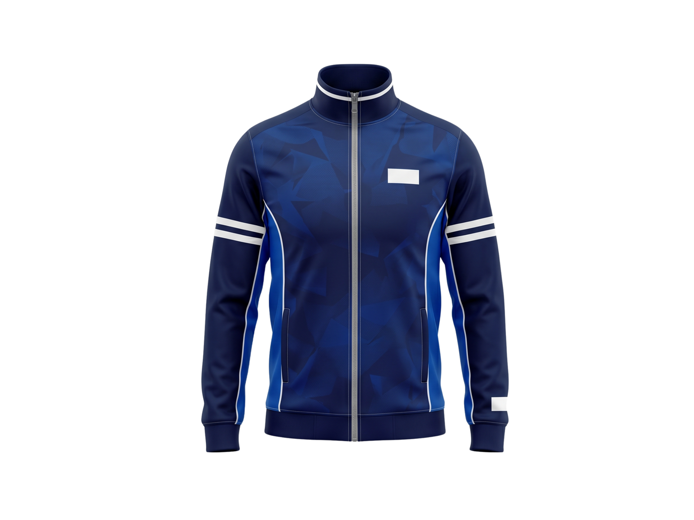 B2B Full-Zip Ski Wear Winter Jacket Navy Blue White Low MOQ Winter Jacket Manufacturer